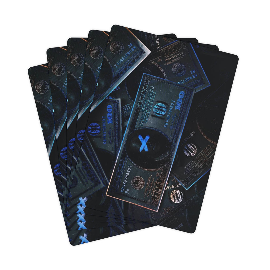 Tinted “No Face” Blue Benjamins Playing Cards