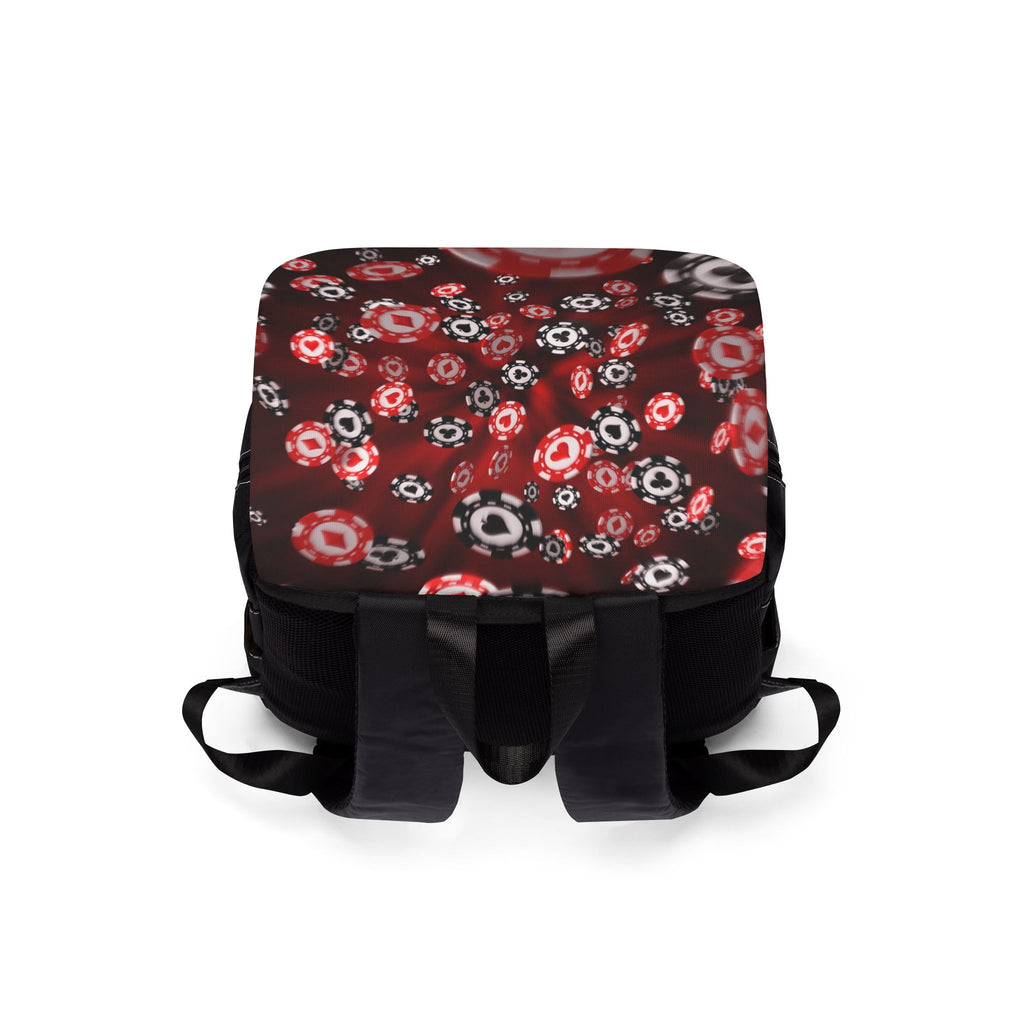 Red Blur Poker Chip Backpack