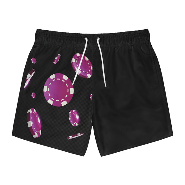 Purple Poker Chip Swim Trunks